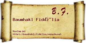 Baumhakl Fidélia névjegykártya